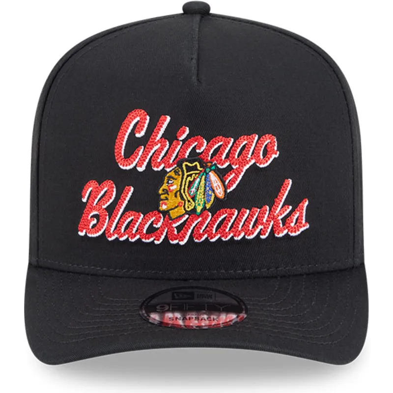 cappellino-curvo-nero-snapback-9fifty-a-frame-chainstitch-di-chicago-blackhawks-nhl-di-new-era