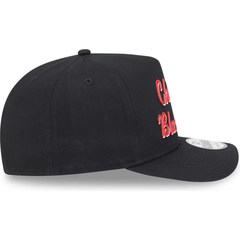 chicago-blackhawks-nhl-new-era-svart-bojd-snapback-keps-9fifty-a-frame-chainstitch