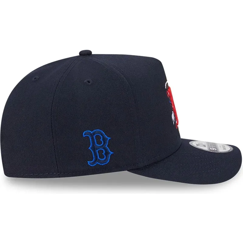 cappellino-curvo-blu-marino-snapback-9fifty-a-frame-cartoon-di-boston-red-sox-mlb-di-new-era