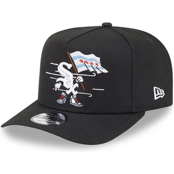 Schwarze Snapback-Kappe mit gebogenem Schirm 9FIFTY A Frame Cartoon der Chicago White Sox MLB von New Era