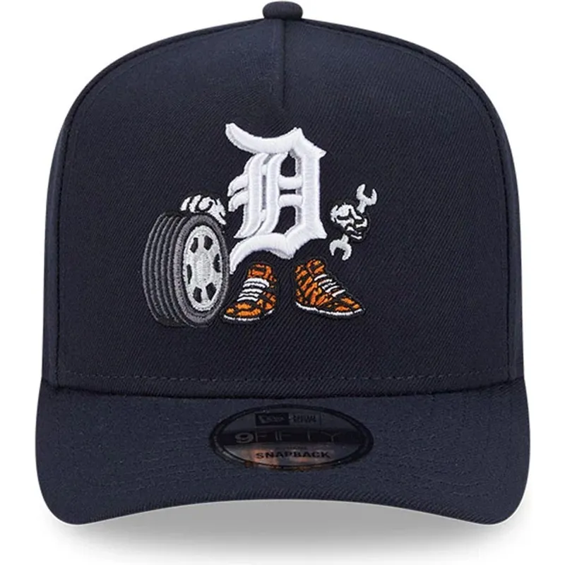 cappellino-curvo-blu-marino-snapback-9fifty-a-frame-cartoon-di-detroit-tigers-mlb-di-new-era