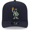 new-era-mlb-new-york-yankees-9fifty-a-frame-cartoon-snapback-kappe-mit-gebogenem-schirm-in-marineblau
