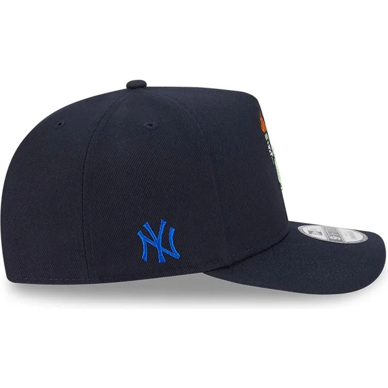 cappellino-curvo-blu-marino-snapback-9fifty-a-frame-cartoon-di-new-york-yankees-mlb-di-new-era