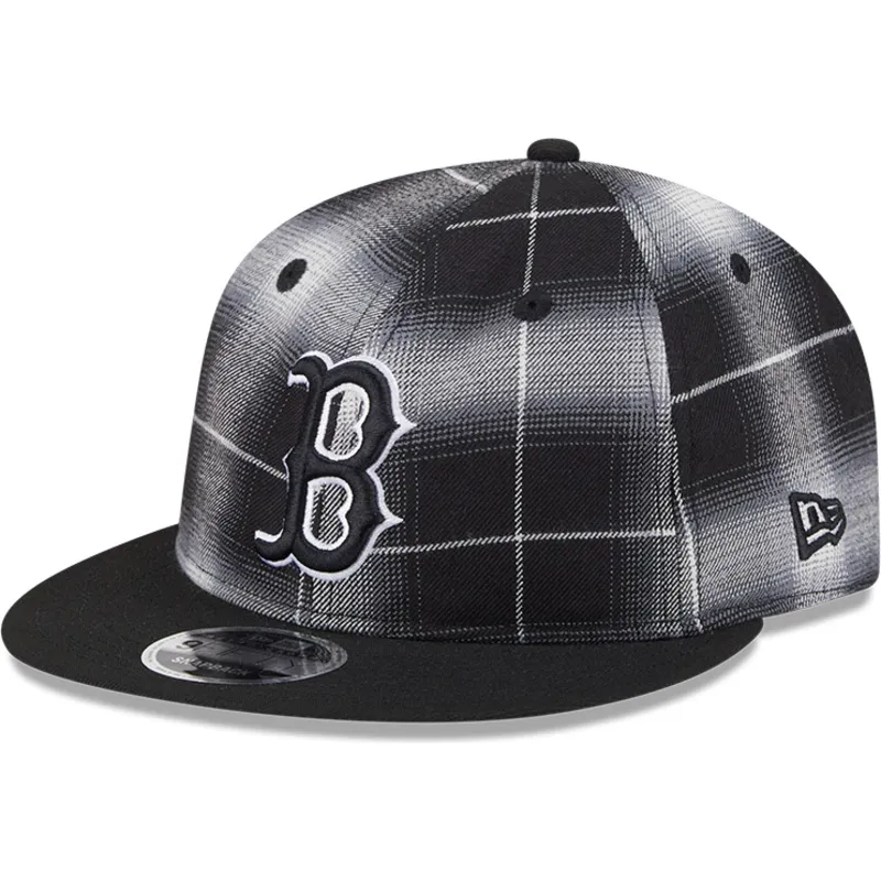 boston-red-sox-mlb-new-era-9fifty-retro-crown-plaid-svart-snapback-flat-keps
