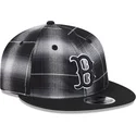 casquette-plate-noire-snapback-9fifty-retro-crown-plaid-boston-red-sox-mlb-new-era