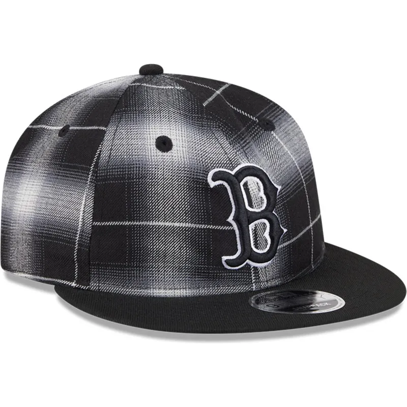 boston-red-sox-mlb-new-era-9fifty-retro-crown-plaid-svart-snapback-flat-keps