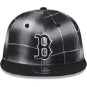casquette-plate-noire-snapback-9fifty-retro-crown-plaid-boston-red-sox-mlb-new-era