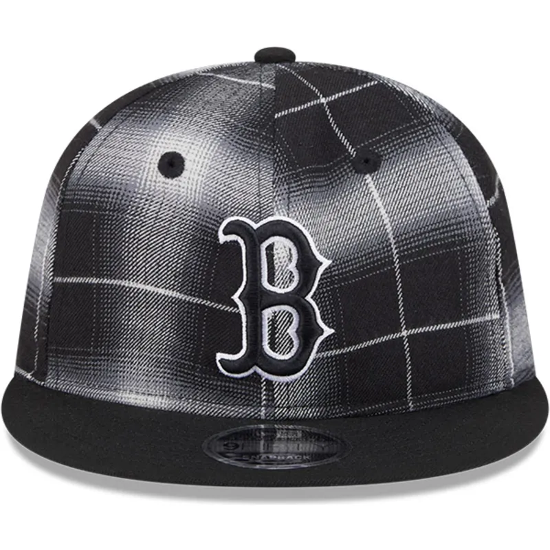 boston-red-sox-mlb-new-era-9fifty-retro-crown-plaid-svart-snapback-flat-keps