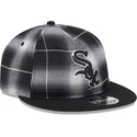 cappello-piatto-nero-snapback-9fifty-retro-crown-plaid-dei-chicago-white-sox-mlb-di-new-era