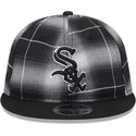 cappello-piatto-nero-snapback-9fifty-retro-crown-plaid-dei-chicago-white-sox-mlb-di-new-era