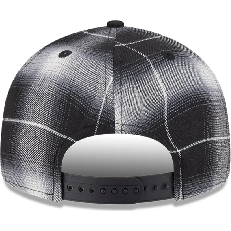 cappello-piatto-nero-snapback-9fifty-retro-crown-plaid-di-chicago-white-sox-mlb-di-new-era