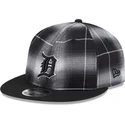 cappellino-piatto-nero-snapback-9fifty-retro-crown-plaid-dei-detroit-tigers-mlb-di-new-era