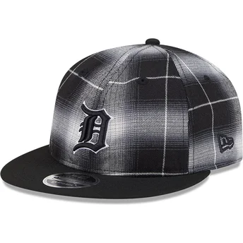Cappellino piatto nero snapback 9FIFTY Retro Crown Plaid dei Detroit Tigers MLB di New Era