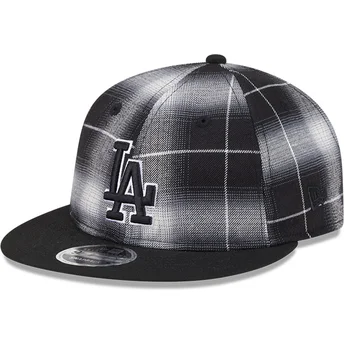 Cappello piatto nero snapback 9FIFTY Retro Crown Plaid dei Los Angeles Dodgers MLB di New Era