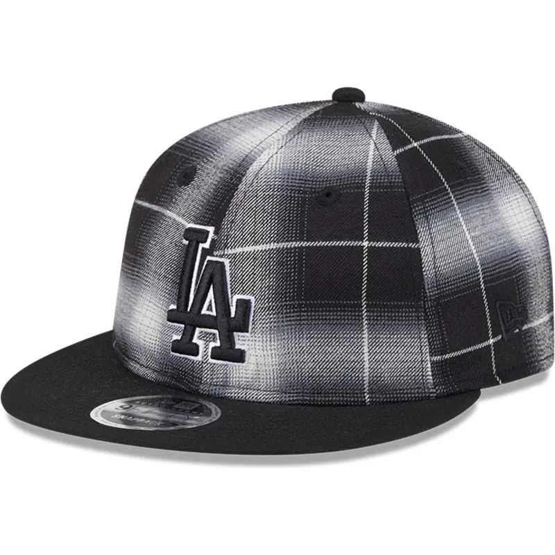 sort-fladskaerm-snapback-9fifty-retro-crown-plaid-los-angeles-dodgers-mlb-fra-new-era