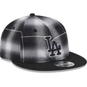 svart-platt-snapback-keps-9fifty-retro-crown-plaid-los-angeles-dodgers-mlb-fran-new-era