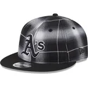 cappello-nero-snapback-9fifty-retro-crown-plaid-degli-oakland-athletics-mlb-di-new-era