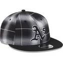 sort-fladskaerms-snapback-9fifty-retro-crown-plaid-oakland-athletics-mlb-kasket-fra-new-era