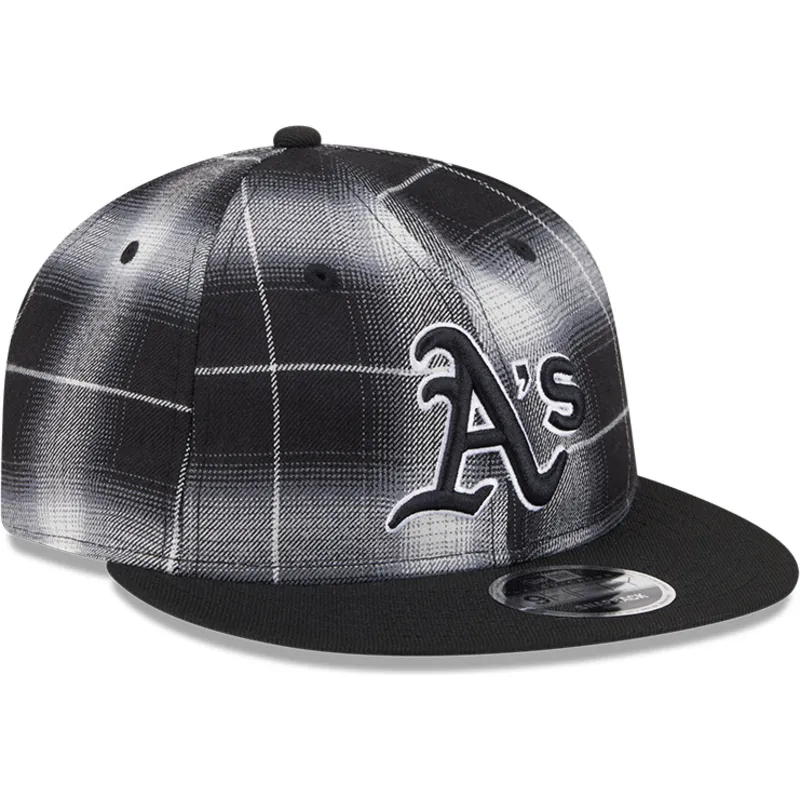 svart-platt-skarmkeps-snapback-9fifty-retro-crown-plaid-oakland-athletics-mlb-fran-new-era