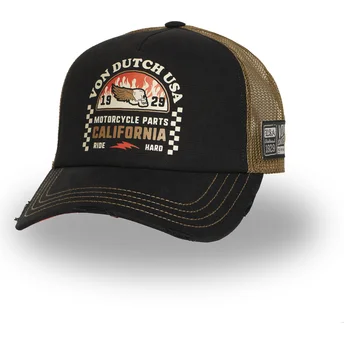 Schwarze und braune Trucker-Kappe CREW25 von Von Dutch