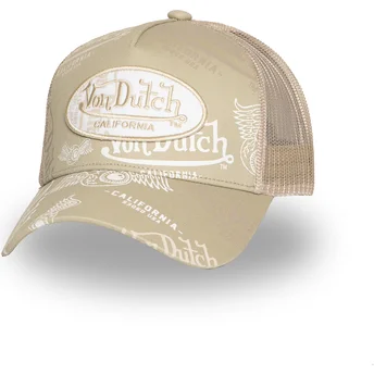 Czapka trucker beżowa CAFE05 od Von Dutch