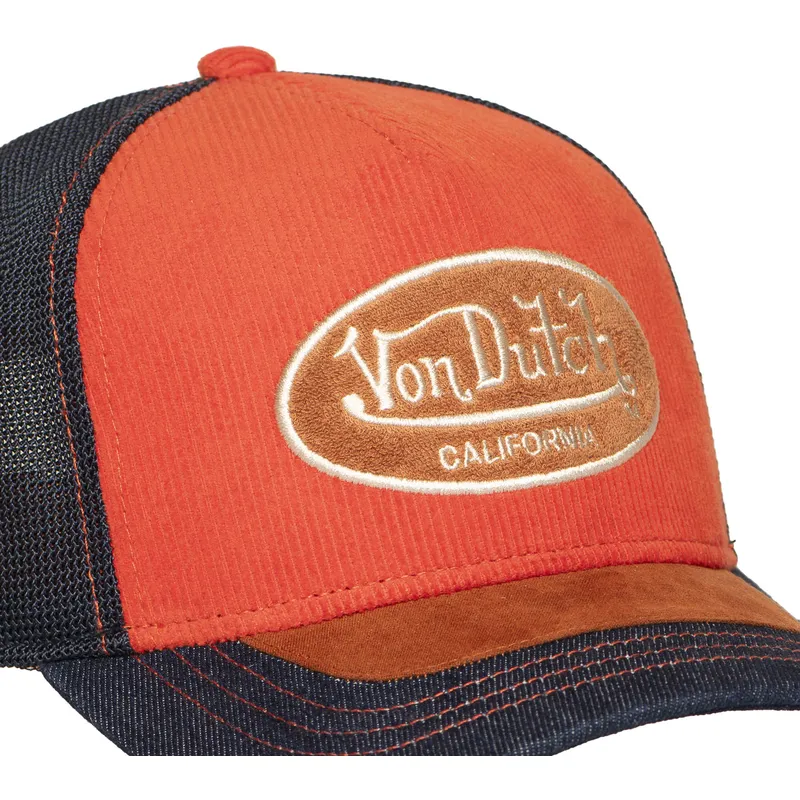 czapka-trucker-pomaranczowa-i-niebieska-shield04-von-dutch