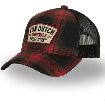 Czerwona i czarna czapka trucker CAR05 Von Dutch