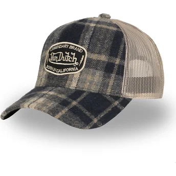 Casquette trucker bleue et beige CAR07 Von Dutch