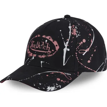 Schwarze und rosa gebogene Snapback-Kappe IMAG P von Von Dutch