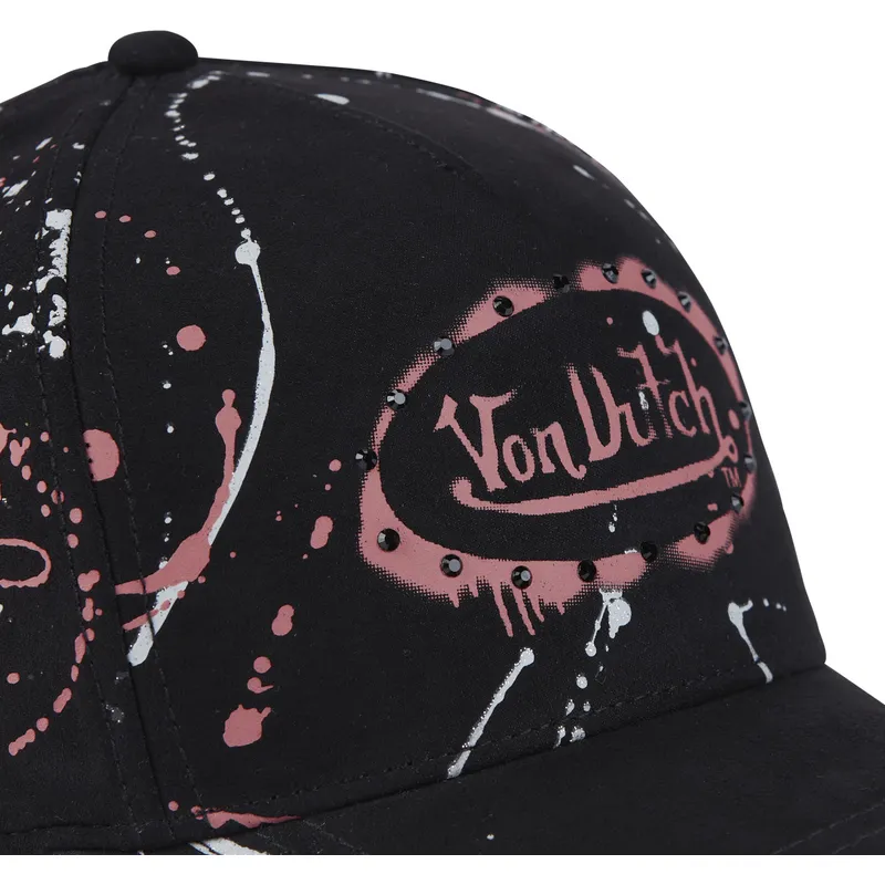 gorra-kurvet-sort-og-lyserod-snapback-imag-p-fra-von-dutch