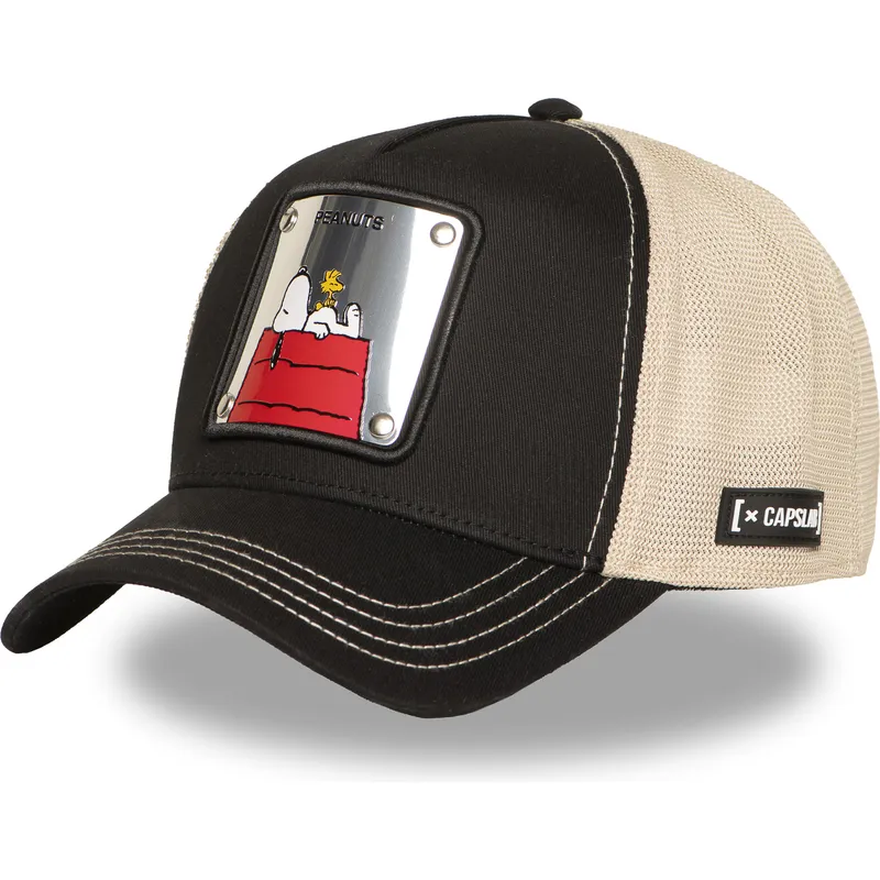 cappellino-trucker-nero-e-beige-snoopy-ed-emilio-pea6-naw6-peanuts-di-capslab