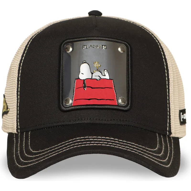cappellino-trucker-nero-e-beige-snoopy-ed-emilio-pea6-naw6-peanuts-di-capslab
