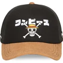 trucker-kasket-sort-og-brun-straw-hat-pirates-op6-one-one-piece-fra-capslab
