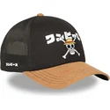 cappello-trucker-nero-e-marrone-straw-hat-pirates-op6-one-one-piece-di-capslab