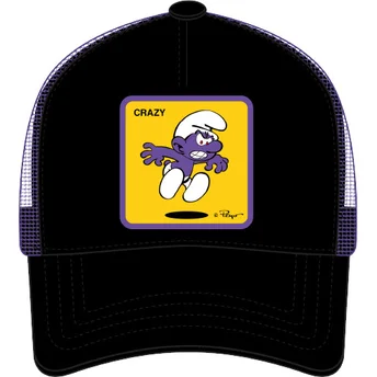 Casquette trucker noire et violette Schtroumpf Noir SMU CRAZ Les Schtroumpfs Capslab