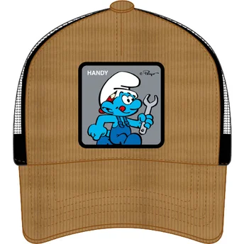 Braune und schwarze Trucker-Kappe Pitufo Manitas SMU HANDY Die Schlümpfe von Capslab