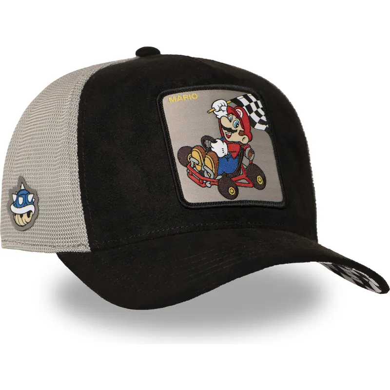 gorra-trucker-sort-og-gra-mario-kart-smk3-che-super-mario-bros-fra-capslab