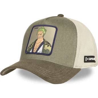 Grüne und beige Trucker-Kappe Roronoa Zoro OP6 ZOR One Piece von Capslab