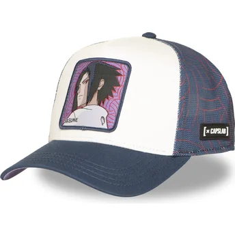 Cappellino trucker bianco e blu Sasuke Uchiha NS5 SAS Naruto di Capslab