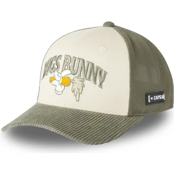 Cappellino trucker beige e verde Bugs Bunny LOO12 HAN Looney Tunes di Capslab