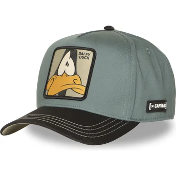 Cappellino snapback verde e nero con visiera curva Pato Lucas LOO12 DAF2 Looney Tunes di Capslab