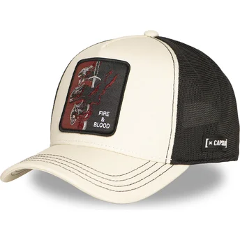 Czapka trucker beżowa i czarna Casa Targaryen Fire And Blood GOT TAR Gra o Tron od Capslab