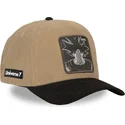 braune-und-schwarze-gebogene-snapback-kappe-son-goku-dbs7-uni-dragon-ball-von-capslab