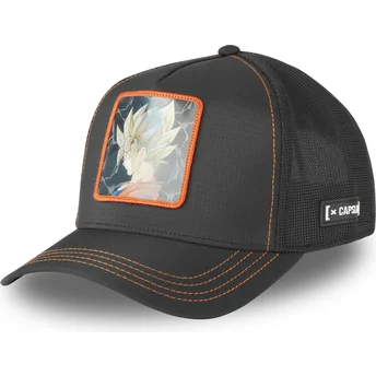 Cappellino trucker nero Son Goku DBS7 SSJ Dragon Ball di Capslab