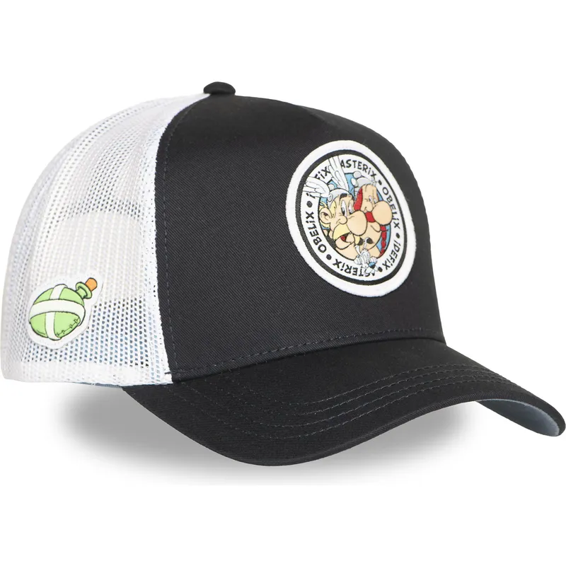 cappellino-trucker-nero-e-bianco-asterix-obelix-e-idefix-ast2-crw-asterix-il-gallo-di-capslab