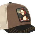 casquette-trucker-marron-et-noire-mona-lisa-pump-up-the-volume-fam-mon-famous-capslab