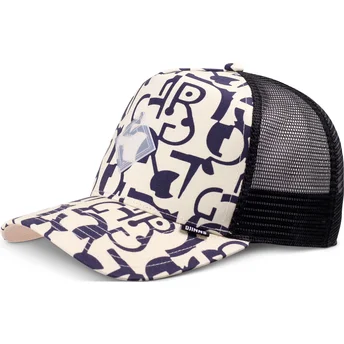 Καπέλο trucker μπεζ και μαύρο Simple Aztek HFT της Djinns