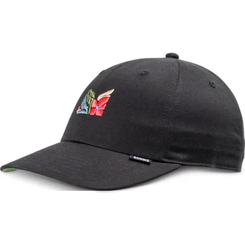 Cappellino visiera curva nero regolabile M-Flowers di Djinns