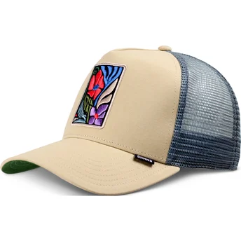 Cappellino trucker beige M-Flowers HFT di Djinns