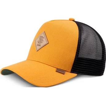 Djinns Plainlace HFT gelbe und schwarze Trucker-Kappe